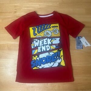 Max & Olivia Boys Red Sleep Shirt Tee Zzz Weekend Snore Size S Small NWT